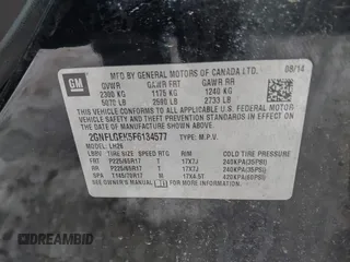 2015 Chevrolet Equinox LT with VIN 2GNFLGEK5F6134577, listed as a IAAI auction lot 41699408 with 96,627 mi miles. Bid and sale history available at carsss.com. Image 9.