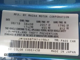 2019 Mazda CX-3 Sport with VIN JM1DKDB7XK1419841, listed as a IAAI auction lot 41699781 with 46,716 mi miles. Bid and sale history available at carsss.com. Image 9.