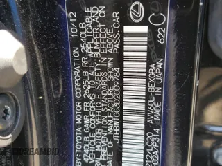 2013 Lexus ES 300h z VIN JTHBW1GG3D2009784, wystawiony jako Copart lot #59344395 z przebiegiem 49 586 mil mil oraz Szkoda całkowita • Salvage title. Historia ofert i sprzedaży dostępna na DreamBid. Obrazek 13.