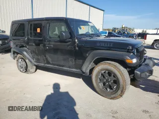 2021 Jeep Wrangler Unlimited Willys with VIN 1C4HJXDM8MW530712, listed as a Copart auction lot 54873175 with 54,598 mi miles and Salvage Title. Bid and sale history available at DreamBid. Image 4.