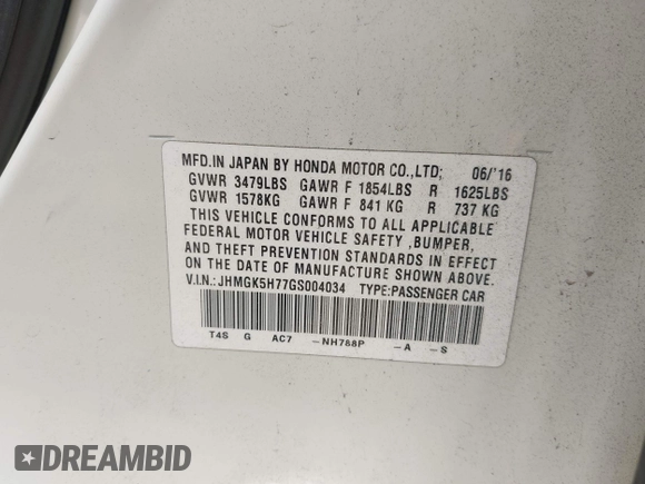 2016 Honda Fit EX с VIN JHMGK5H77GS004034, выставлен на аукционе IAAI как лот 42364161 с пробегом 127 234 миль миль и . История ставок и продаж доступна на DreamBid. Изображение 9.