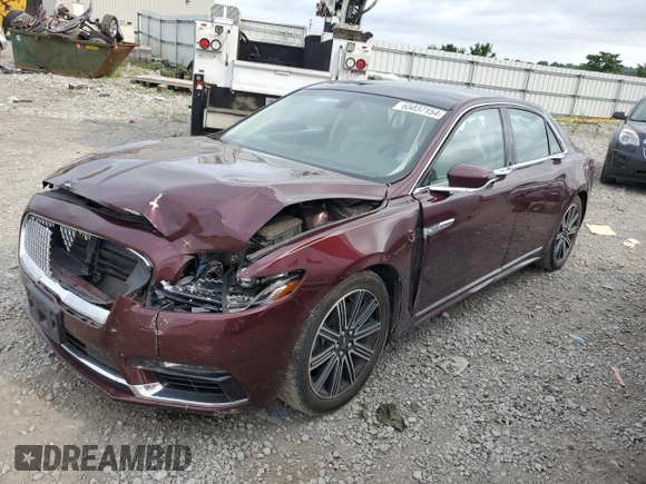 2017 Lincoln Continental Reserve with VIN 1LN6L9RP6H5602840, listed as a Copart auction lot 65037154 with 109,145 mi miles and Salvage Title. Bid and sale history available at carsss.com. Image 1.