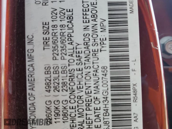 2016 Acura RDX with VIN 5J8TB4H34GL007458, listed as a Copart auction lot 47103335 with 97,484 mi miles and Salvage Title. Bid and sale history available at carsss.com. Image 14.
