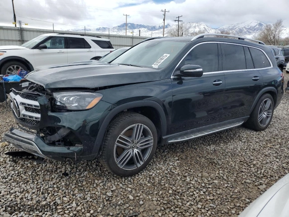 2023 Mercedes-Benz GLS with VIN 4JGFF5KE6PA987198, listed as a Copart auction lot 51074815 with 20,096 mi miles and Salvage Title. Bid and sale history available at carsss.com. Image 1.