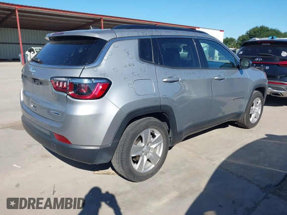 2022 Jeep Compass Latitude with VIN 3C4NJCBB8NT174914, listed as a IAAI auction lot 42214023 with 66,148 mi miles and . Bid and sale history available at DreamBid. Image 4.