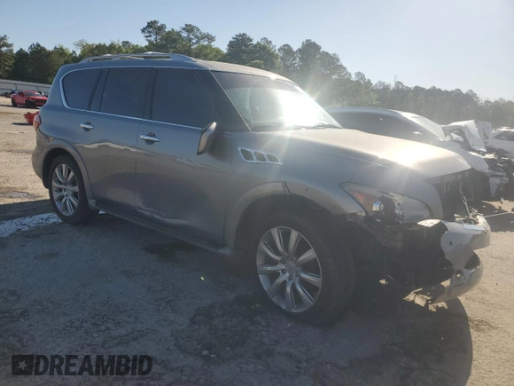 2011 Infiniti QX56 7-passenger with VIN JN8AZ2NF3B9502751, listed as a Copart auction lot 52233705 with Not Provided miles and Salvage Title. Bid and sale history available at carsss.com. Image 4.