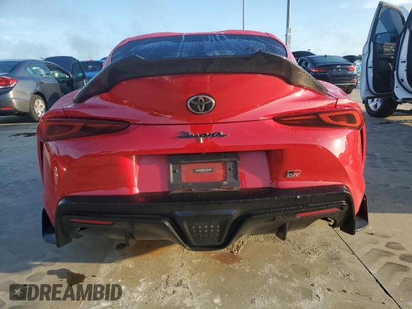 2021 Toyota GR Supra 3.0 with VIN WZ1DB0C02MW043752, listed as a Copart auction lot 73785324 with 53,345 mi miles and Salvage Title. Bid and sale history available at carsss.com. Image 6.