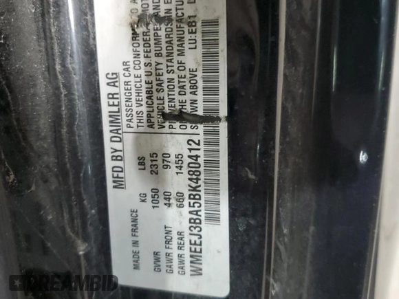 2011 Smart fortwo Pure с VIN WMEEJ3BA5BK480412, выставлен на аукционе Copart как лот 87023194 с пробегом 70 496 миль миль и Списание • Salvage title. История ставок и продаж доступна на DreamBid. Изображение 13.
