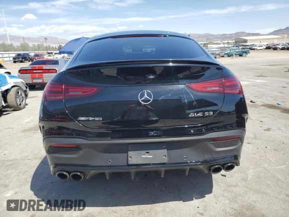 2024 Mercedes-Benz GLE 53 AMG with VIN 4JGFD6BB0RB109765, listed as a Copart auction lot 53395805 with 10,542 mi miles and Salvage title. Bid and sale history available at DreamBid. Image 6.