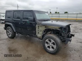 2017 Jeep Wrangler Unlimited Sahara with VIN 1C4BJWEGXHL594203, listed as a Copart auction lot 57359515 with 101,763 mi miles and Salvage title. Bid and sale history available at DreamBid. Image 4.