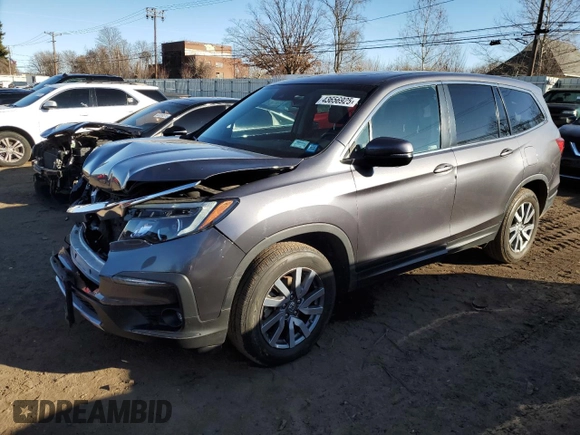 2021 Honda Pilot EX-L with VIN 5FNYF6H53MB073844, listed as a Copart auction lot 43656925 with 46,710 mi miles and Salvage Title. Bid and sale history available at DreamBid. Image 1.