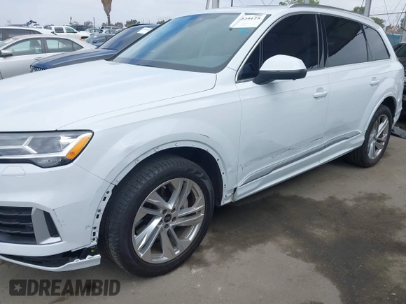 2023 Audi Q7 Premium Plus with VIN WA1LXBF73PD005733, listed as a IAAI auction lot 42229125 with 42,381 mi miles and . Bid and sale history available at DreamBid. Image 6.