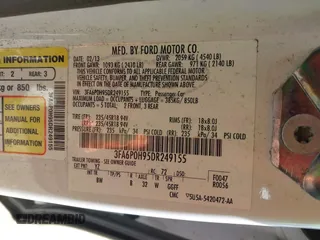 2013 Ford Fusion SE with VIN 3FA6P0H95DR249155, listed as a IAAI auction lot 42130606 with 152,021 mi miles. Bid and sale history available at carsss.com. Image 9.