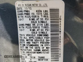 2013 Nissan Rogue SL with VIN JN8AS5MT4DW515140, listed as a Copart auction lot 50044785 with 126,002 mi miles and Salvage Title. Bid and sale history available at carsss.com. Image 16.