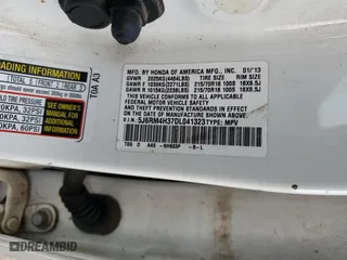 2013 Honda CR-V LX with VIN 5J6RM4H37DL041323, listed as a Copart auction lot 87326684 with 168,631 mi miles and Salvage Title. Bid and sale history available at carsss.com. Image 13.