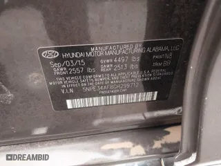 2016 Hyundai Sonata 2.4L Sport with VIN 5NPE34AF8GH299712, listed as a IAAI auction lot 41744132 with 41,166 mi miles. Bid and sale history available at carsss.com. Image 9.