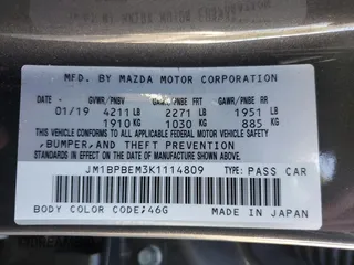 2019 Mazda 3 Premium with VIN JM1BPBEM3K1114809, listed as a Copart auction lot 35785873 with 43,633 mi miles and . Bid and sale history available at DreamBid. Image 14.