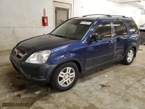 2003 Honda CR-V EX with VIN JHLRD77863C017102, listed as a Copart auction lot 87749975 with 195,196 mi miles and Salvage Title. Bid and sale history available at carsss.com. Image 1.