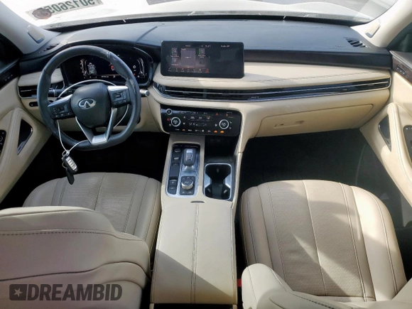 2023 Infiniti QX60 Sensory with VIN 5N1DL1GS6PC331997, listed as a Copart auction lot 50126055 with 37,710 mi miles and Salvage title. Bid and sale history available at DreamBid. Image 8.
