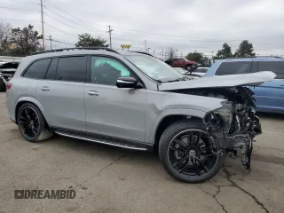 2025 Mercedes-Benz GLS with VIN 4JGFF5KE2SB349677, listed as a Copart auction lot 86289054 with 148 mi miles and Salvage Title. Bid and sale history available at carsss.com. Image 4.