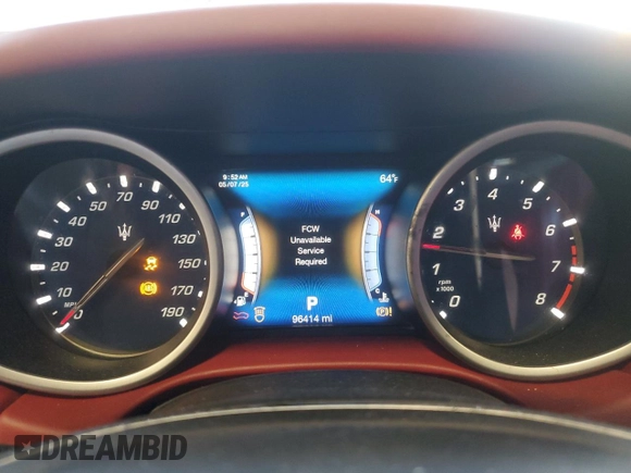2017 Maserati Ghibli S Q4 z VIN ZAM57RTAXH1221570, wystawiony jako Copart lot #56003065 z przebiegiem 96 414 mil mil oraz Szkody całkowita. Historia ofert i sprzedaży dostępna na DreamBid. Obrazek 9.