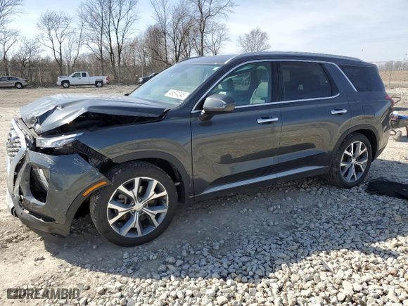 2020 Hyundai Palisade SEL with VIN KM8R4DHE8LU062211, listed as a Copart auction lot 49694245 with 55,160 mi miles and Salvage Title. Bid and sale history available at carsss.com. Image 1.