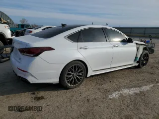 2018 Genesis G80 Sport with VIN KMHGN4JB1JU233446, listed as a Copart auction lot 44555625 with 89,291 mi miles and Salvage title. Bid and sale history available at DreamBid. Image 3.