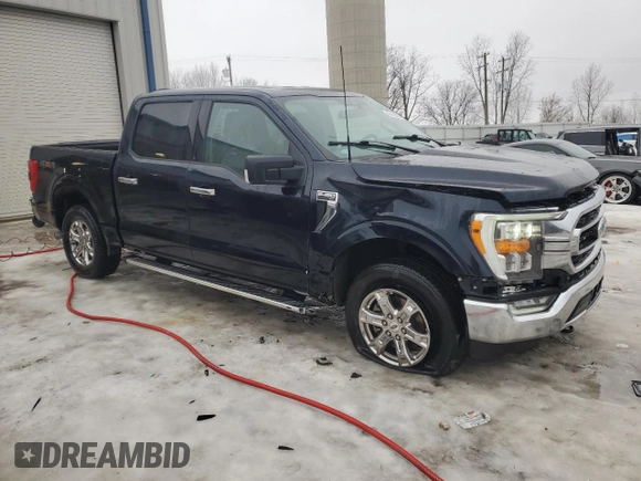 2022 Ford F-150 XL with VIN 1FTEW1EPXNKD65345, listed as a Copart auction lot 43412035 with 56,312 mi miles and Salvage Title. Bid and sale history available at carsss.com. Image 4.