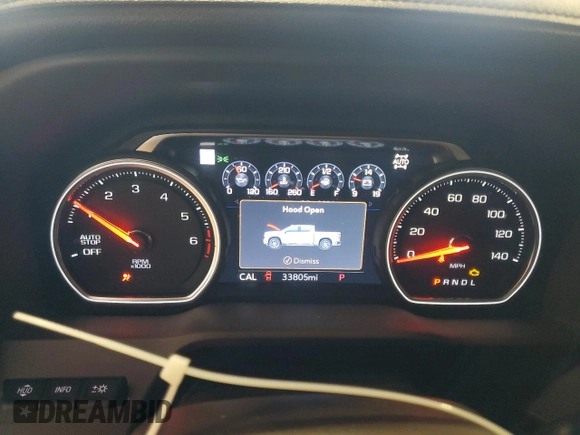 2021 Chevrolet Silverado 1500 LTZ with VIN 1GCUYGED1MZ220280, listed as a Copart auction lot 55361055 with 33,805 mi miles and Salvage Title. Bid and sale history available at DreamBid. Image 9.