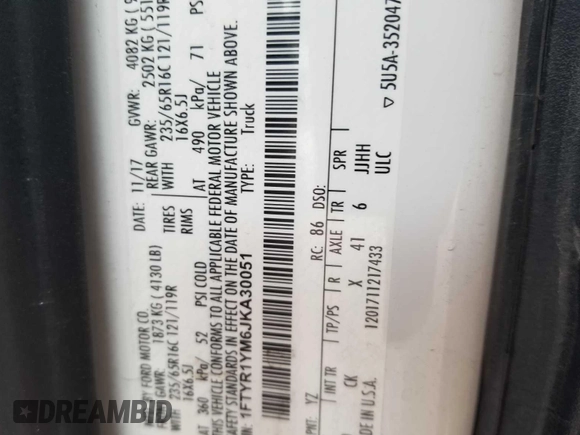 2018 Ford Transit с VIN 1FTYR1YM6JKA30051, выставлен на аукционе IAAI как лот 42556027 с пробегом 116 029 миль миль и . История ставок и продаж доступна на DreamBid. Изображение 24.