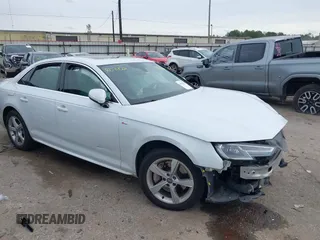 2019 Audi A4 Premium with VIN WAUDNAF4XKA017272, listed as a IAAI auction lot 41332834 with 68,342 mi miles and . Bid and sale history available at DreamBid. Image 1.