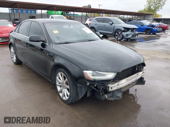 2013 Audi A4 Premium Plus with VIN WAUFFAFL1DN028279, listed as a IAAI auction lot 41085916 with 147,644 mi miles. Bid and sale history available at carsss.com. Image 1.