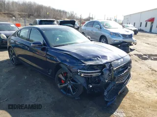 2023 Genesis G70 3.3T with VIN KMTG54TE7PU124124, listed as a IAAI auction lot 41755337 with 15,120 mi miles and . Bid and sale history available at DreamBid. Image 1.