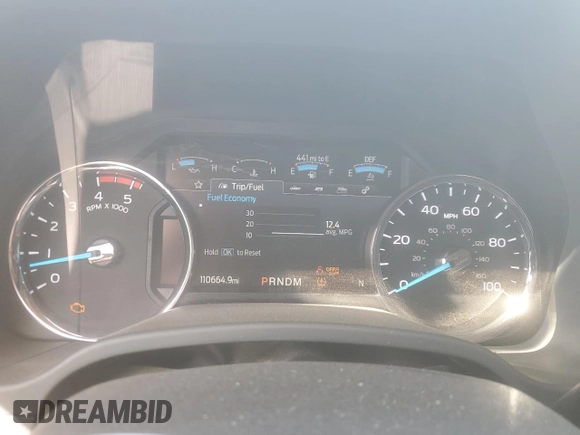 2022 Ford F-350 XL with VIN 1FT8W3BT6NEE97625, listed as a Copart auction lot 53880215 with 110,664 mi miles and Salvage title. Bid and sale history available at DreamBid. Image 9.