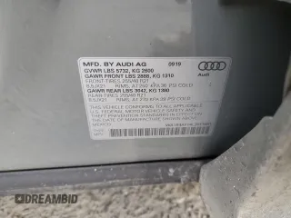 2020 Audi SQ5 Premium Plus with VIN WA1B4AFY4L2013451, listed as a Copart auction lot 52590665 with 33,551 mi miles and Salvage Title. Bid and sale history available at carsss.com. Image 13.