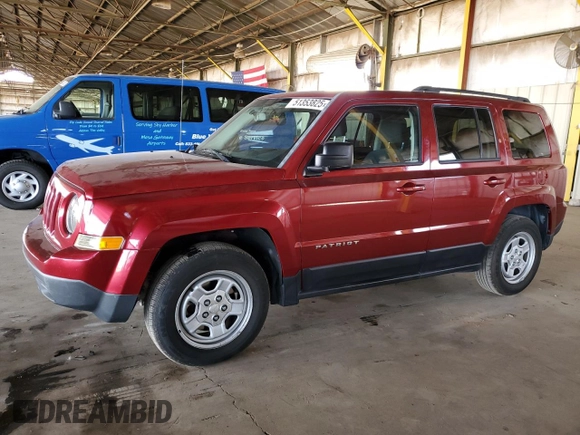 2016 Jeep Patriot Sport with VIN 1C4NJPBB1GD569940, listed as a Copart auction lot 51353825 with 95,302 mi miles and Salvage Title. Bid and sale history available at carsss.com. Image 1.