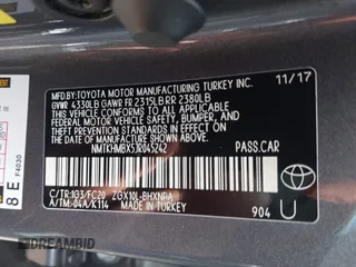 2018 Toyota C-HR XLE z VIN NMTKHMBX5JR045242, wystawiony jako IAAI lot #42209395 z przebiegiem 78 755 mil mil oraz . Historia ofert i sprzedaży dostępna na DreamBid. Obrazek 9.