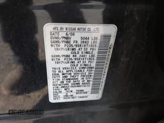 2009 Nissan Murano S with VIN JN8AZ18U59W014272, listed as a IAAI auction lot 42045456 with 153,817 mi miles. Bid and sale history available at carsss.com. Image 9.