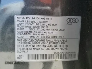 2014 Audi Q7 S line Prestige с VIN WA1DGAFE1ED018961, выставлен на аукционе Copart как лот 64089735 с пробегом 163 029 миль миль и Списание • Salvage title. История ставок и продаж доступна на DreamBid. Изображение 13.