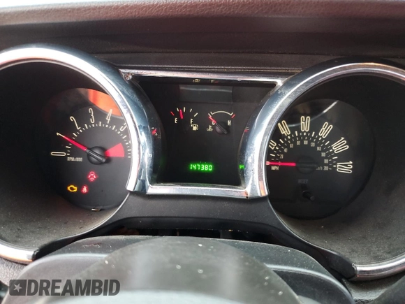 2008 Ford Mustang Deluxe with VIN 1ZVHT84N185177814, listed as a Copart auction lot 45242815 with 147,380 mi miles and Clean Title. Bid and sale history available at carsss.com. Image 9.