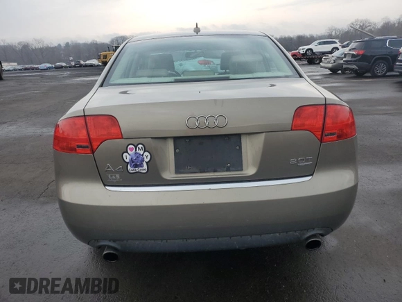 2007 Audi A4 2.0T with VIN WAUDF78E07A205165, listed as a Copart auction lot 53310825 with 162,259 mi miles and Salvage title. Bid and sale history available at DreamBid. Image 6.