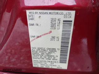 2014 Nissan Altima 2.5 S with VIN 1N4AL3AP2EN368365, listed as a IAAI auction lot 41866662 with 202,123 mi miles. Bid and sale history available at carsss.com. Image 9.