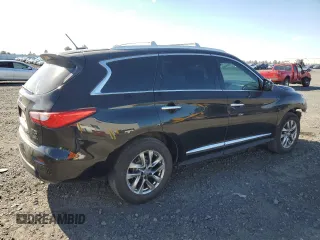 2013 Infiniti JX35 with VIN 5N1AL0MM0DC332920, listed as a Copart auction lot 73411804 with 178,502 mi miles and Salvage Title. Bid and sale history available at carsss.com. Image 3.