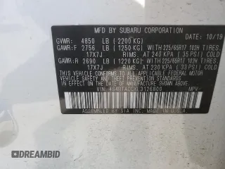 2020 Subaru Outback Premium с VIN 4S4BTACCXL3126800, выставлен на аукционе Copart как лот 55515405 с пробегом Не указан миль и Списание • Salvage title. История ставок и продаж доступна на DreamBid. Изображение 12.