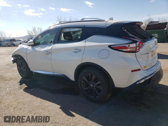 2018 Nissan Murano SV z VIN 5N1AZ2MG7JN175584, wystawiony jako Copart lot #43353675 z przebiegiem Nie podano mil oraz Nie do naprawy • Non repairable. Historia ofert i sprzedaży dostępna na DreamBid. Obrazek 2.