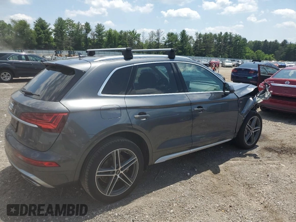 2023 Audi Q5 S line Premium Plus with VIN WA1E2AFY4P2081757, listed as a Copart auction lot 62160445 with 17,676 mi miles and Salvage title. Bid and sale history available at DreamBid. Image 3.