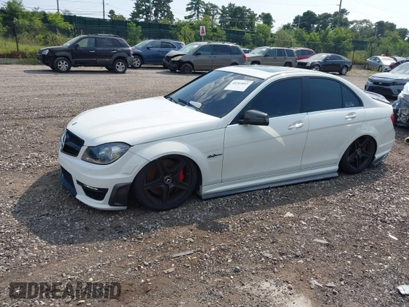 2012 Mercedes-Benz C 63 AMG with VIN WDDGF7HB3CA657178, listed as a IAAI auction lot 40203893 with 91,295 mi miles and . Bid and sale history available at carsss.com. Image 2.