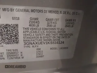 2019 Chevrolet Equinox LT with VIN 3GNAXUEV1KS516124, listed as a IAAI auction lot 42162161 with 83,897 mi miles and . Bid and sale history available at DreamBid. Image 9.