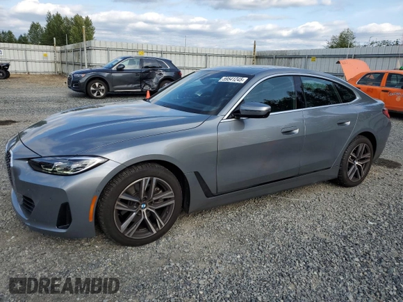 2024 BMW 4 Series 430i xDrive with VIN WBA73AV02RFS05136, listed as a Copart auction lot 59541245 with 11,677 mi miles and Salvage title. Bid and sale history available at DreamBid. Image 1.