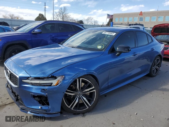 2020 Volvo S60 R-Design with VIN 7JRA22TM9LG030619, listed as a Copart auction lot 46770363 with 25,835 mi miles. Bid and sale history available at carsss.com. Image 1.